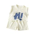 thumbnail image 1 of SROBPTY Girls Summer Outfit Sets Clothing,Kids Sets,Fashionable Children's Round Neck Sleeveless Top Elastic Waist Shorts Summer Casual Suit, 1 of 5