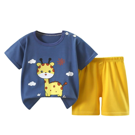SWSTBBY Girls Summer Outfit Sets Clothing,Kids Sets Clothing,Summer Girls T-shirt Baby Clothes Short Sleeved Shorts Set