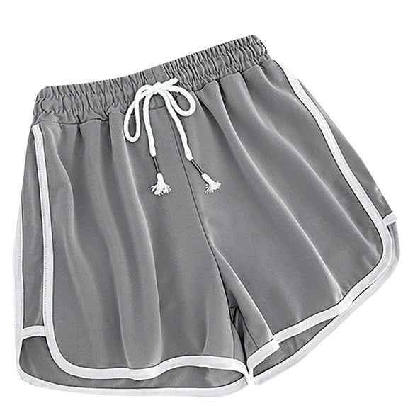 SROBPTY Womens Summer Shorts, Sports Shorts for Women, Women Summer Loose Wide Leg Casual Shorts for Outerwear Gray L