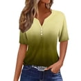thumbnail image 1 of SWSTBBY Summer Tops for Women,Womens Tops,Women's Casual Gradient Short-Sleeved V-Neck Top Blouse, 1 of 5