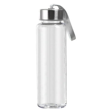 SWSUSN 10 oz Glass Water Bottles with Lids, Juice Bottles - BPA Free & Eco-Friendly Reusable Refillable Bottles for Juicing - Clear