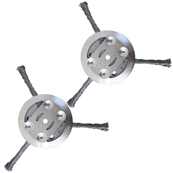 SWSUSN 2 Pack 6 Inches Steel Wire Grass Trimmer Head, Wire Trimmer Head Replacement for Electric Battery Powered Cordless String Trimmer, Weed Eater, Metal Weed Eater Blade