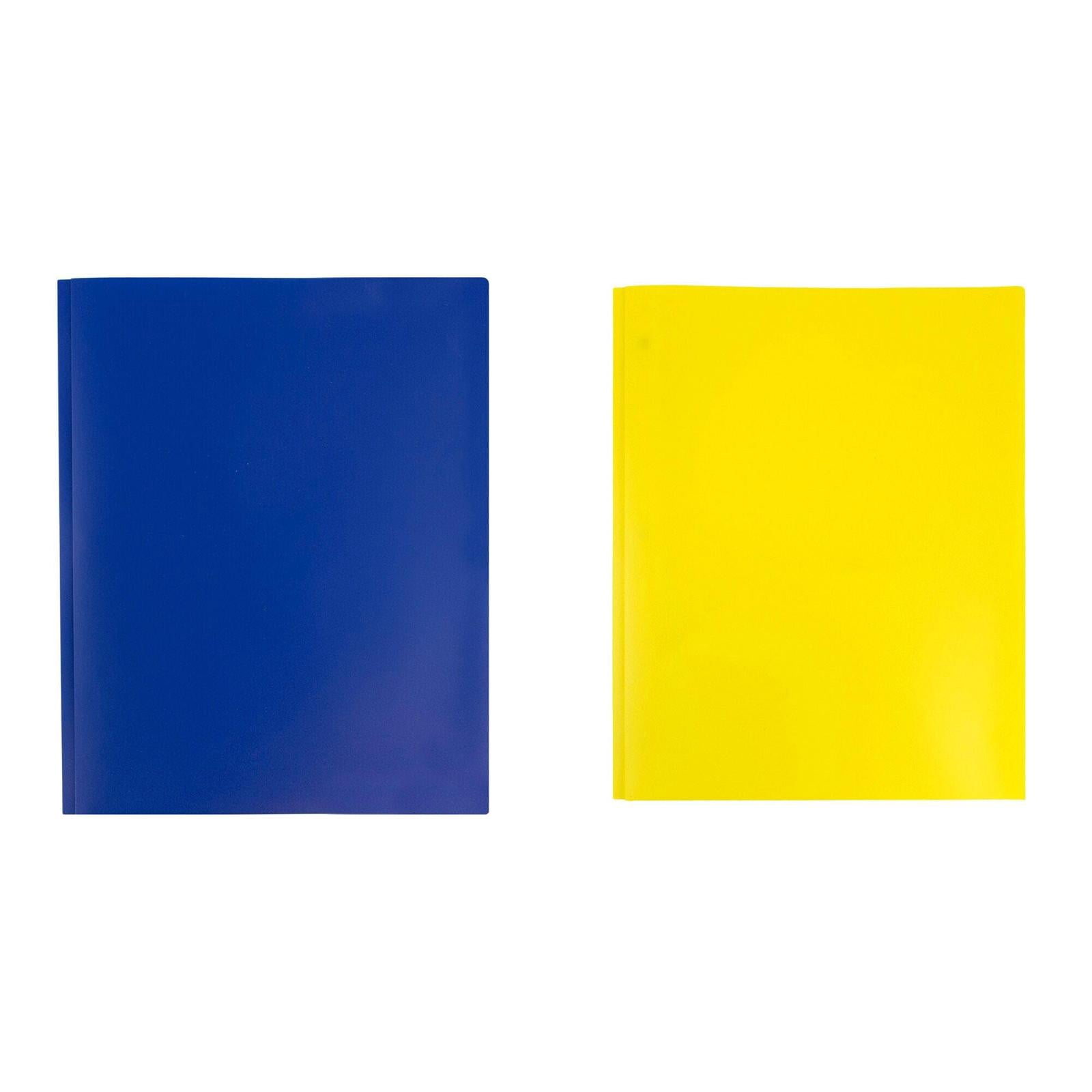 Enday Plastic Folders With Pockets & Prongs - 6 Pack Two-Pocket Folders For Letter Size Paper, Assorted Colors