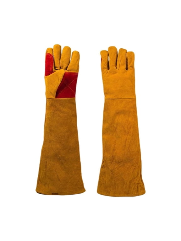 23.6inch Long Sleeves Leather Welding Gloves Heat And Wear Hand Protectors Fire Boot Tools Gifts For Men Dad Hand Protector