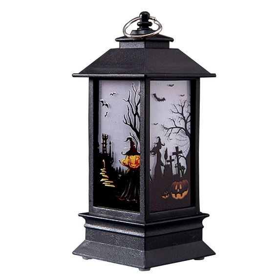 SWSUSN Halloween Flameless Pillar Candles with Remote and Timer Battery Operated LED Flickering Candle Light Set with Pumpkin, Witch Decals for Jack-O-Lantern Décor Party Home Decorations, 2”x5”
