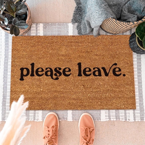 SWSUSN Please Leave Coir Doormat Front Door Mat New Home Closing Housewarming Gift Welcome Please Leave by 9 Funny (23.6" x 15.7" Standard)