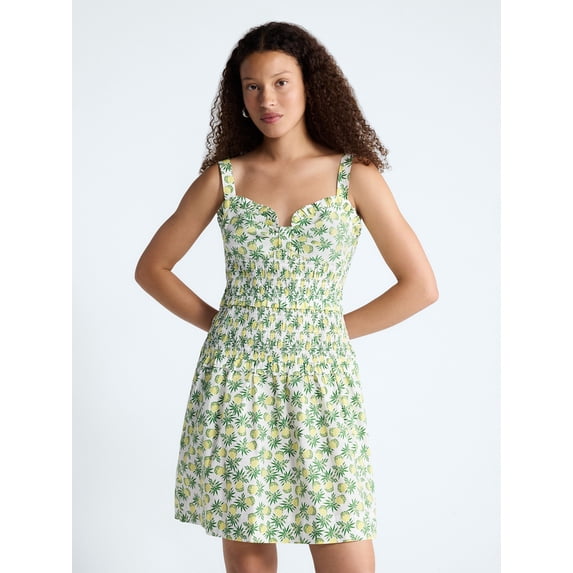 Free Assembly Women's Tiered Smocked Mini Dress, XS-XXL