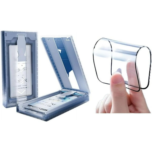 SWT123 2Pack Ceramic Screen Protector for Samsung Galaxy S23 Ultra/ S22 Ultra Fingerprint Support/Scratch Resistant/3D Curved Coverage Bubbles Free 3-Second Installation 2 Pcs Film Screen Protector