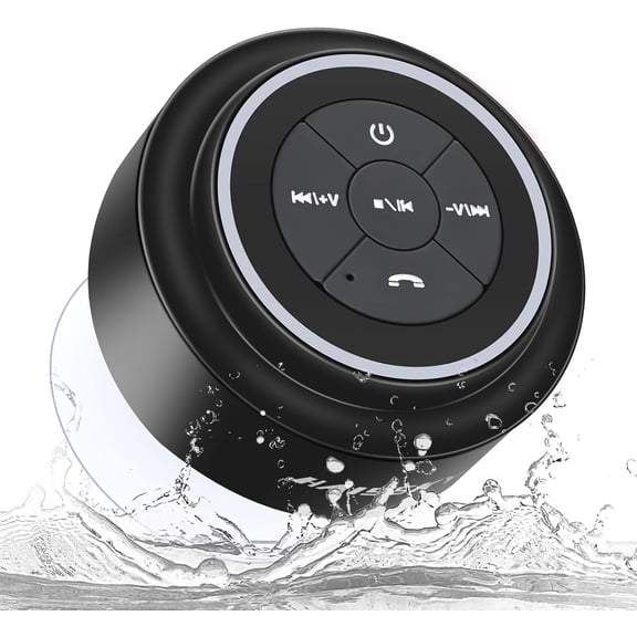 SWTSWT Bluetooth Shower Speakers, Portable Wireless Speaker with Suction Cup, IP67 Waterproof Outdoor Wireless Speaker, Pairs Easily to Phones, Tablets, Computer, Gift for Men & Women