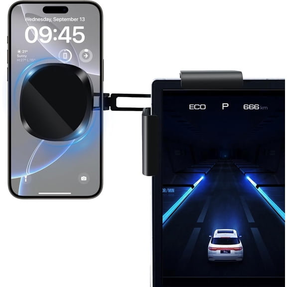 SWTSWT Tesla Phone Mount - Upgrade Strong Magnetic Car Phone Holder Tesla Model 3 and Y Accessories Car Mount for iPhone 17 16 15 14 13 Plus Pro Max Series & More
