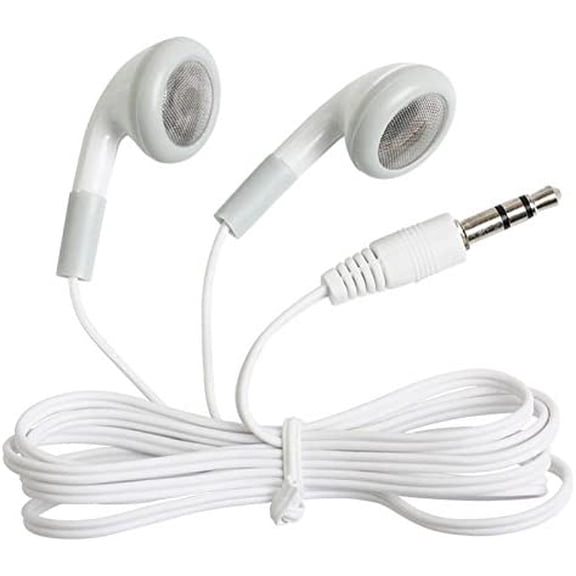 SWTSWT Wholesale Bulk Earbuds Headphones 100 Pack Kids Earphones for School Classroom Students Children and Adults - White