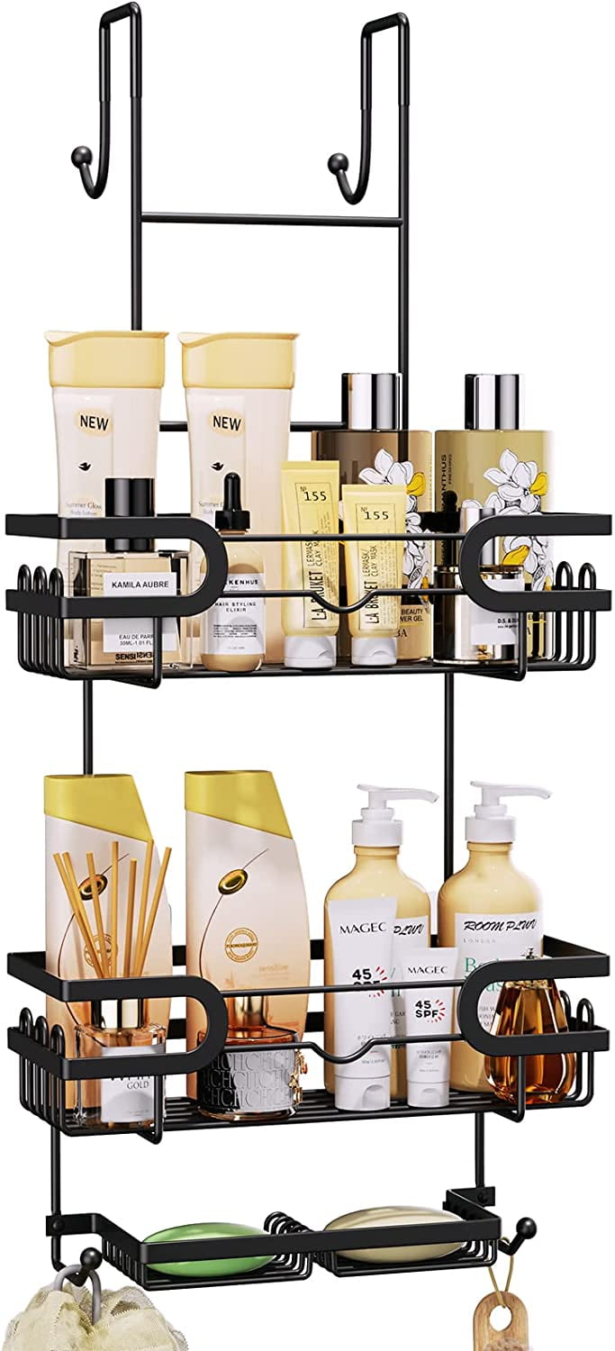 SWTYMIKI Over Door Shower Caddy, Stainless Steel, 4 Shelves, Double