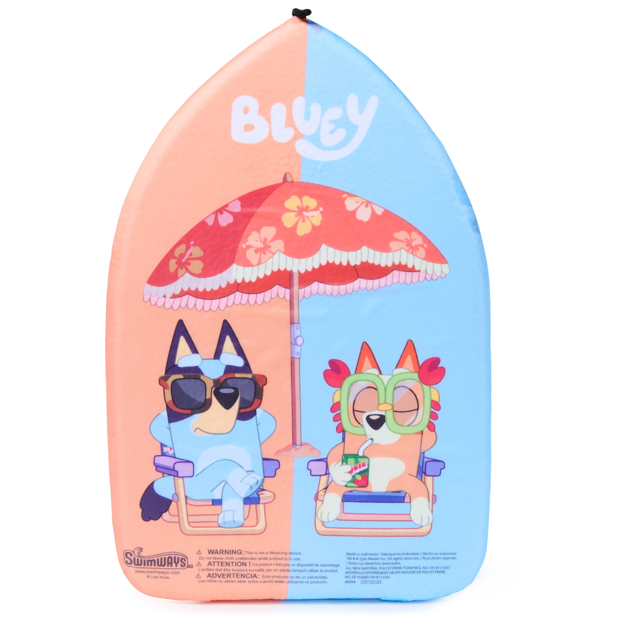 SwimWays Bluey Kickboard, Swim Aid for Kids Ages 5 & up, Blue
