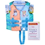 SwimWays Bluey Life Jacket, USCG Approved Life Vest for Kids 33-55 lbs