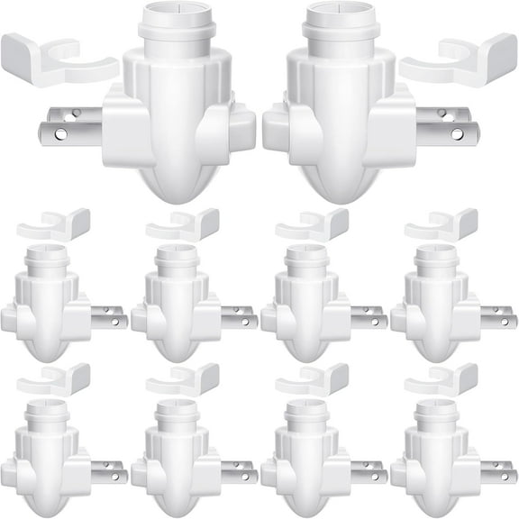 SX 10 Sets Plug in Night Light Module Night Light Base with Shade Mounting Clip Plastic Lights Rotating Base for Making Your Own Decorative (White)