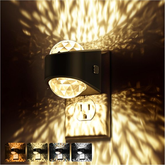 SX Night Light Plug into Wall, Color Changing Night Light for Kids, 3CCT Diamond Design with Galaxy Star Projector, Dusk to Dawn Sensor for Nursery Bathroom Bedroom Gaming Room Decor Gift