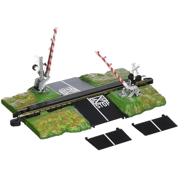 SX Trains - Snap-Fit E-Z TRACK E-Z TRACK CROSSING GATE - NICKEL SILVER Rail With Grey Roadbed - N Scale Small