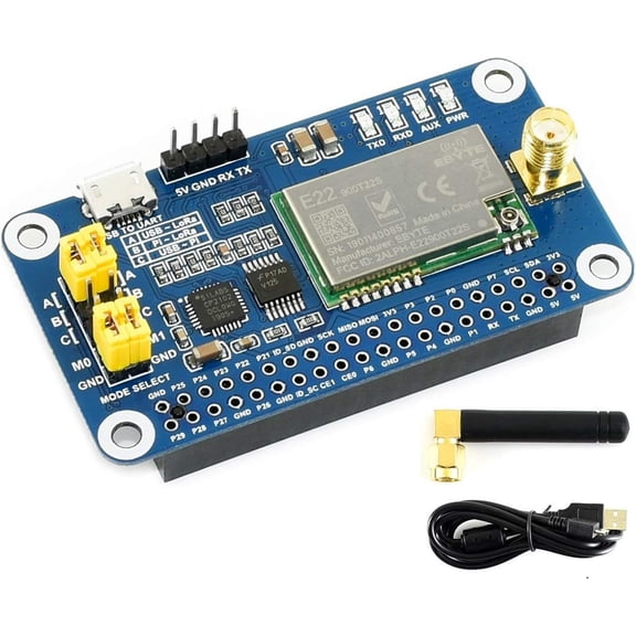 SX1262 LoRa HAT for Series Boards 915MHz Frequency Band,Support Data Transmission up to 5km,Wake on Radio,Wireless Config, Carrier Sensing, Communication Key