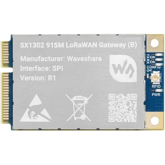 SX1302 915M LoRaWAN Gateway Module Compatible with Standard Mini-PCIe Socket Long Range Transmission Multi-Band Support NOT Included HAT