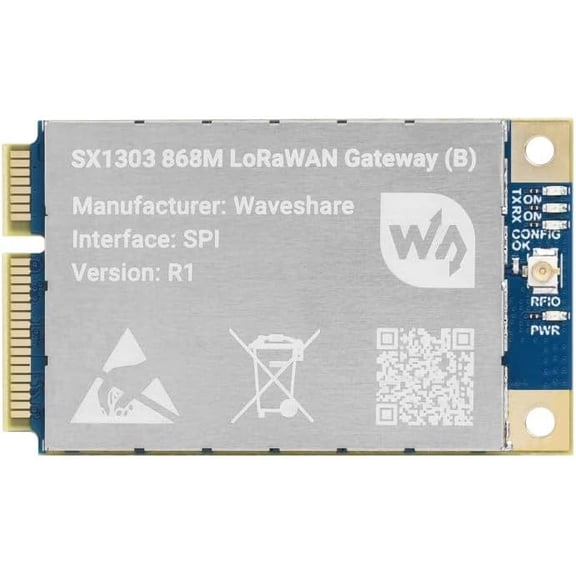 SX1303 868M LoRaWAN Gateway Module Compatible with Standard Mini-PCIe Socket Long Range Transmission Multi-Band Support NOTIncluded HAT