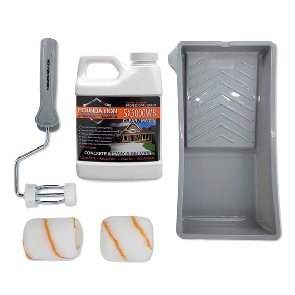 SX5000 WB Water-Based Silane Siloxane Concrete Brick Paver Sealer 16 OZ Sample (SX5000 WB 16 OZ Sample + 3" Roller Kit)
