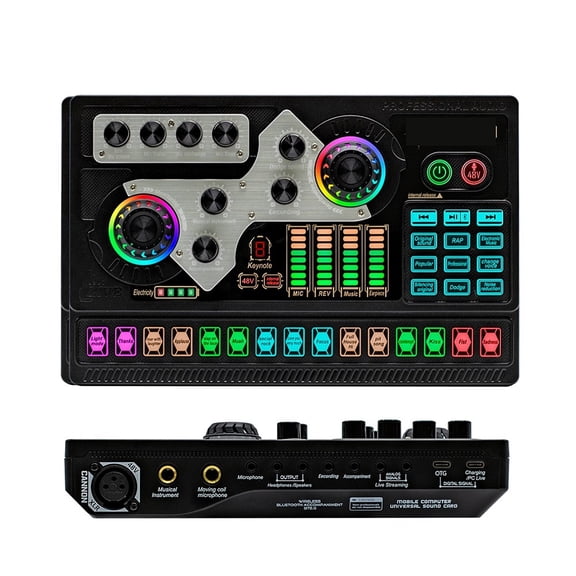 SX96 Mixer with Voice Changer,Podcast Mixer,Sound Card for Studio Live Streaming Podcast