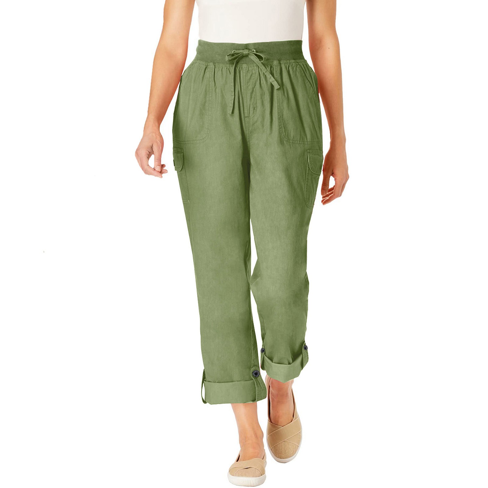 SXAURA High Waist Stretch Cargo Pants Women Baggy Relaxed Fit ...