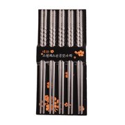 SXCRFKXH 5 Pairs Stainless Steel Design Retro Chopsticks Jdz Sushi Sticks Easy Use