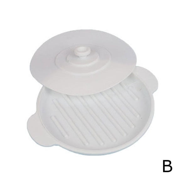 SXCRFKXH Microwave Bacon Cooker, Silicone Bacon Tray with Lid for Microwave Cooking, for Pizza Cooking Supplies, Easy to Clean, Convenient Kitchen tool, White