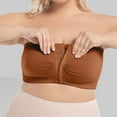 thumbnail image 1 of SXCXLSA 2 Pack Women Plus Size Strapless Bra Front Closure Wire Free Supportive Bandeau Bra for Everyday Comfort and Casual Wear, 1 of 7