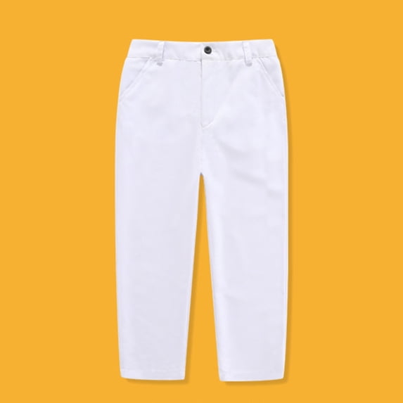SXCXLSA Boys Black Dress Pants Casual Suit Trousers Performance Event Pants White 11-12 Y