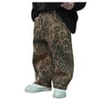 thumbnail image 1 of SXCXLSA Boys Leopard Print Jeans Stretchy Denim Casual Loose Fit Kids Long Trousers Khaki 18-24 M, 1 of 8