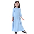 thumbnail image 1 of SXCXLSA Girls Solid Color Long Maxi Dress Casual Loose Fit Sleeveless Summer Beach Sky Blue 6-7 Y, 1 of 7