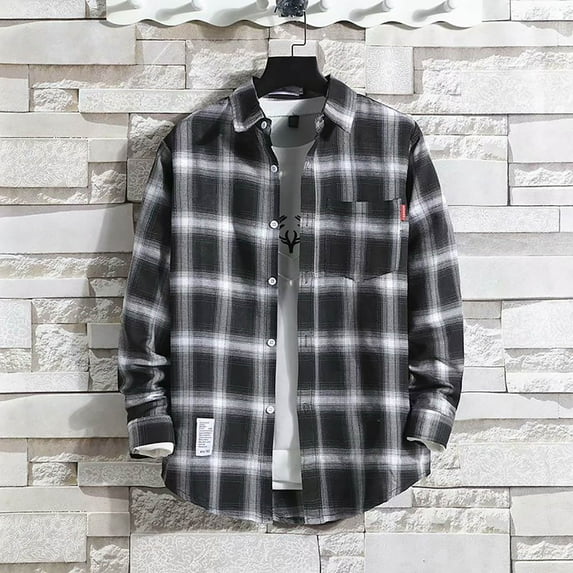 SXCXLSA Men Striped Casual Shirt Long Sleeve Button Up Lapel Lightweight Fashion Shirt for Spring Summer Autumn Casual Streetwear Outfit