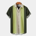 thumbnail image 1 of SXCXLSA Men Striped Shirt Loose Collar Short Sleeve Button Down Shirt Lightweight Classic Basic Tee Khaki S, 1 of 6