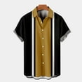 thumbnail image 1 of SXCXLSA Mens Striped Shirt Regular Fit Collar Short Sleeve Button Down Shirt Comfortable Business Casual Tee Gold XL, 1 of 6
