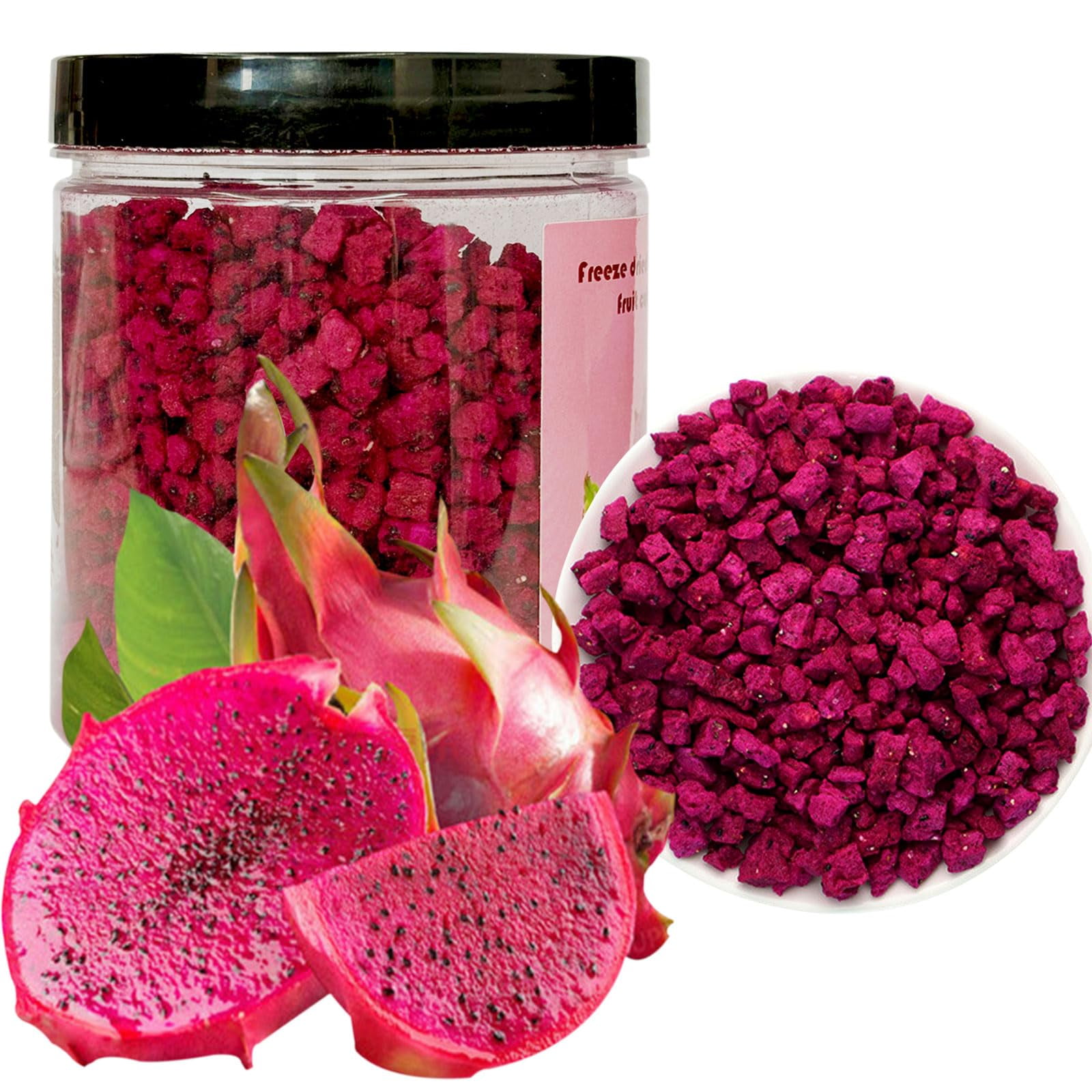 SXET Freeze Dried Diced MSF2 Dragon Fruit, Dried Dragonfruit Cubes, No