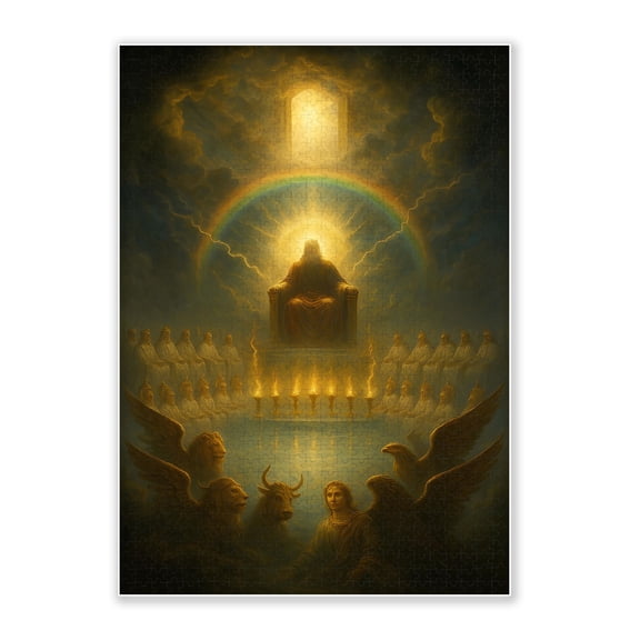 SXFVHN 1000-Piece Adult Wood Jigsaw Puzzle, Biblical Throne Design – Intellectual Challenge, High-Difficulty, Relaxing Family Activity, Home Decoration, Eco-Friendly, 29.5x19.7in