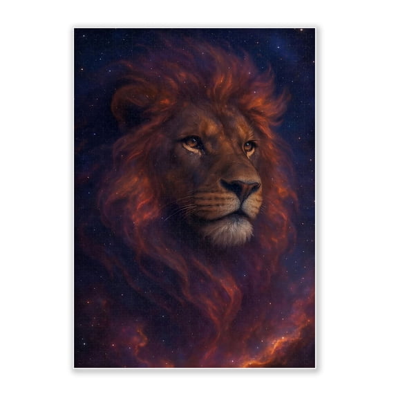 SXFVHN 1000-Piece Adult Wood Jigsaw Puzzle, Cosmic Lion Portrait Design – Intellectual Challenge, High-Difficulty, Relaxing Family Activity, Home Decoration, Eco-Friendly, 29.5x19.7in