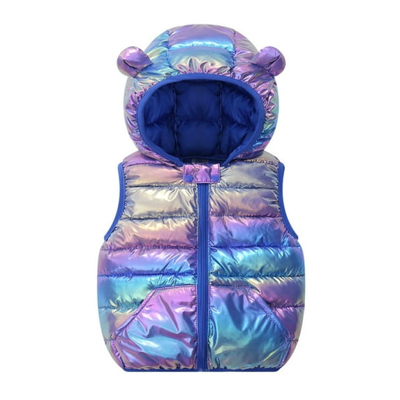 SXIMEE 1-5T Baby Girls Puffer Down Vest Toddler Hooded Puffer Zip Jacket Winter Lightweight Coat with Pocket