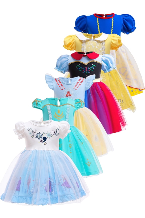 1-6T Toddler Kids Girls Halloween Princess Dress Up Baby Girls Tulle Dress for Birthday Christmas Party