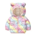 thumbnail image 1 of ATAIKU 1-6T Unicorn Winter Coats Puffer Padded Jacket for Toddler Girls Kids Light Outwear Cute Bear Ears with Hoods, 1 of 8