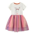 thumbnail image 1 of SXIMEE 2-7T Rabbit Birthday Party Princess Girl Dresses Short Sleeve Girls Rainbow Tulle Tutu Dress, 1 of 6