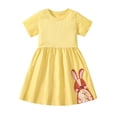 thumbnail image 1 of SXIMEE 2-7Y Toddler Girls Summer Dress Cotton Casual Short Sleeve Dresses Girls Sundress - Rabbit, 1 of 7