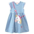 thumbnail image 1 of SXIMEE 2-7Y Toddler Girls Summer Dress Cotton Casual Stripes Unicorn Flutter Sleeve Dresses Girls Sundress, 1 of 7