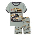 thumbnail image 1 of ATAIKU 2-9Y Cotton Summer Pajamas for Child Boys 2 Piece Short Sleeve Sleepwear Kids Pjs Set - Excavator, 1 of 9