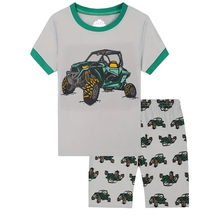 ATAIKU 2-9Y Cotton Summer Pajamas for Toddler Boys 2 Piece Short Sleeve Sleepwear Kids Pjs Set - Truck