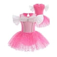 thumbnail image 1 of ATAIKU 3-9Y Kids Girls Princess Ballet Dress Short Sleeve Leotards Skirted Tutu Dancewear Halloween Christmas Party Dress, 1 of 9