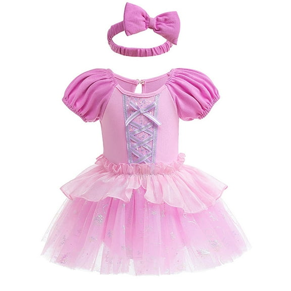 ATAIKU 3M-18M Infant Baby Girls Princess Dress Up Romper Onesie Tutu Dress Bodysuit with Headband Birthday Halloween Christmas Party Dresses