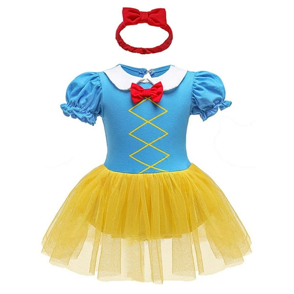 ATAIKU 3M-18M Infant Baby Girls Princess Dress Up Romper Onesie Tutu Dress Bodysuit with Headband Birthday Halloween Christmas Party Dresses